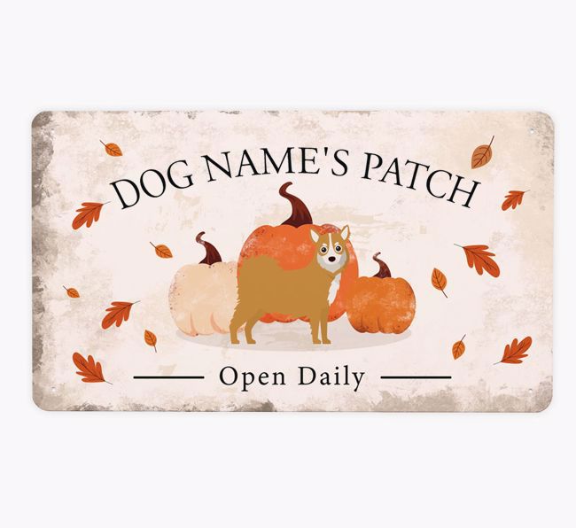 Pumpkin Patch: Personalised {breedFullName} Metal Sign